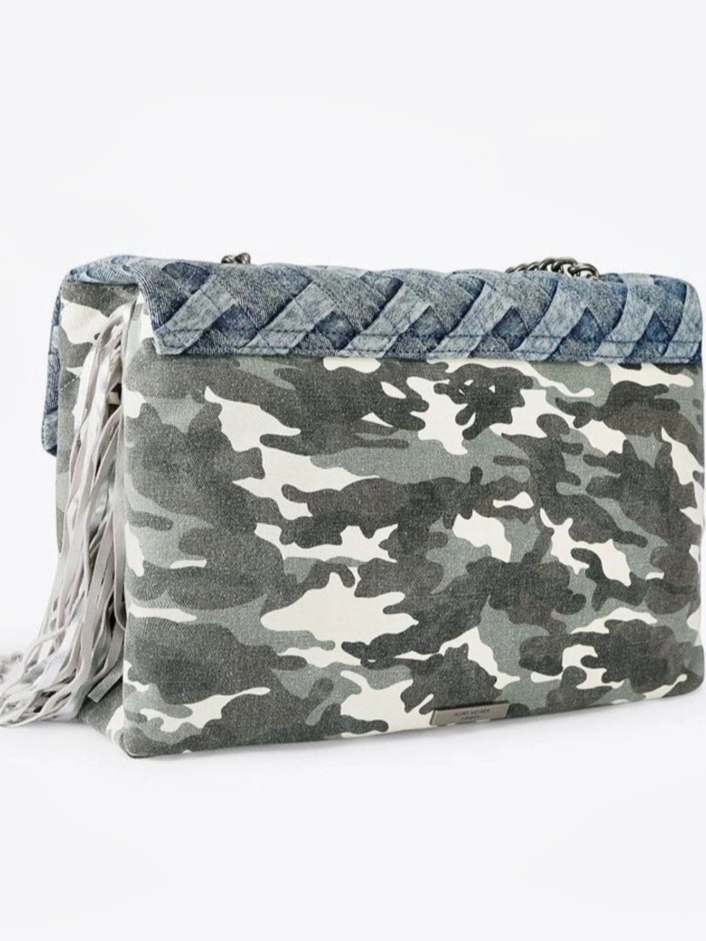 Kurt Geiger London XXL Crystal Kensington Denim Camouflage Camo Shoulder Bag NWT - Picture 4 of 6